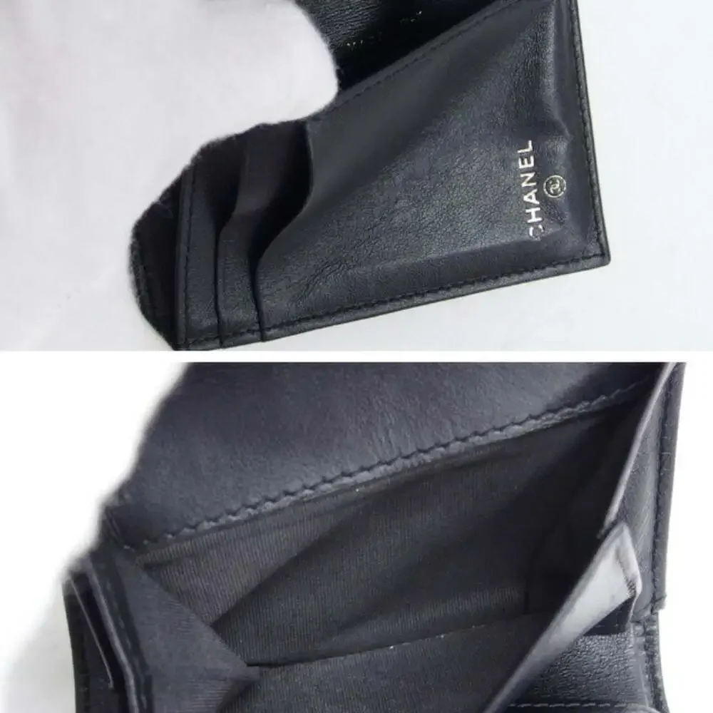 CHANEL Authentic Black Caviar Leather Wallet